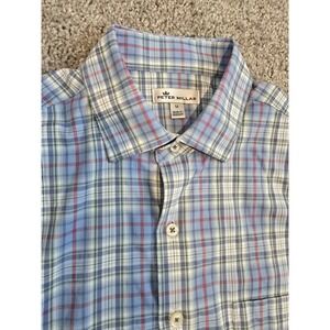 Peter Millar Men's Long Sleeve Button-Up Shirt Medium Plaid Multi MF18EW09SL